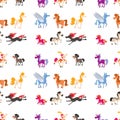 Horse pony stallion vector breeds color farm equestrian mammal domestic animal mane zoo character illustration seamless