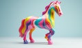 Horse, pony, toy in soft colors, plasticized material, educational material for children to play. AI generated Royalty Free Stock Photo