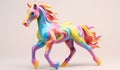 Horse, pony, toy in soft colors, plasticized material, educational material for children to play. AI generated Royalty Free Stock Photo