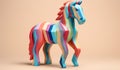 Horse, pony, toy in soft colors, plasticized material, educational material for children to play. AI generated Royalty Free Stock Photo