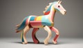 Horse, pony, toy in soft colors, plasticized material, educational material for children to play. AI generated Royalty Free Stock Photo