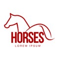 Horse profile graphic logo template Royalty Free Stock Photo