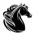 Horse profile head black vector design Royalty Free Stock Photo