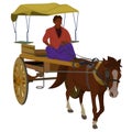 rickshaw, Horse pulled rickshaw, Royalty Free Stock Photo