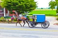 A horse pulling a cart across Royalty Free Stock Photo