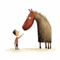 Horse Putting Hand In Mouth: Snicker Emoji Art By Jon Klassen