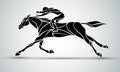 Horse race. Equestrian sport. Silhouette of racing with jockey Royalty Free Stock Photo