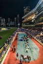 Horse race Happy Valley racecourse Hong Kong Royalty Free Stock Photo