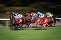 Horse race motion blur, racing horses
