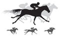 Horse race Silhouette, gallop Royalty Free Stock Photo