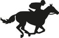 Horse race silhouette Royalty Free Stock Photo