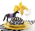 Horse racing carnival event luncheon table place setting Royalty Free Stock Photo