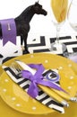 Horse racing carnival event luncheon table place setting Royalty Free Stock Photo