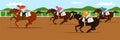 Horse racing competition flat vector illustration Royalty Free Stock Photo