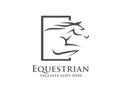 Horse racing logo template, equestrian logo Royalty Free Stock Photo