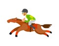 Horse Racing Rider Equestrian Kind of Sport Vector