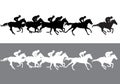 Horse racing silhouette