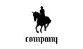 horse racing silhouette logo company template Royalty Free Stock Photo