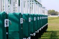 Horse racing starting gates close-up