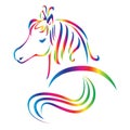 Horse rainbow color logo Royalty Free Stock Photo