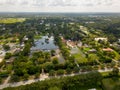 Horse ranch farms flooded in Southwest Ranches FL USA after many days of heavy rain storms Royalty Free Stock Photo