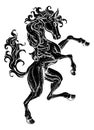 Horse Rearing Rampant Crest Coat Of Arms Style