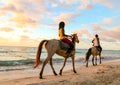 Horse ride on Negril Beach Royalty Free Stock Photo