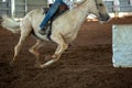 Horse And Rider Barrel Racing At A Rodeo Royalty Free Stock Photo