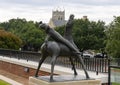 `Horse and Rider`, a bronze sculpture by Marino Marini in 1937 located outside the Meadows Art Museum in Dallas, Texas.