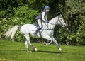 Horse rider competing in Cross Country Event.