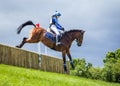 Horse rider competing in Cross Country Event.