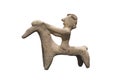 Horse and Rider. Hand made solid figurine from Amathus. Period Cypro-Archaic II