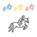 Horse rider line icon. Vector sport signs for web graphics.