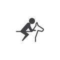 Horse rider, riding vector icon