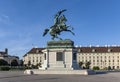 Horse and rider statue of archduke Karl in vienna at the Heldenplatz