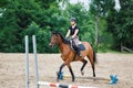 Horse rider is training in the arena Royalty Free Stock Photo