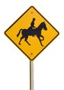 Horse rider warning traffic sign Royalty Free Stock Photo