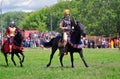 Horse riders on the battle field. Royalty Free Stock Photo