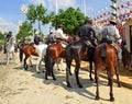 Horse riders at the Sevilla Fair, Spain Royalty Free Stock Photo