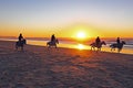 Horse riding on the beach Royalty Free Stock Photo