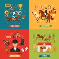 Horse Riding Design Concept Set