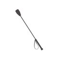 Horse riding dressage whip. Leather riding crop with hand loop. Equestrian tack. Equine sports. Horse stables equipment