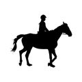 Horse riding, girl sitting on horseback Royalty Free Stock Photo