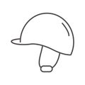 Horse riding helmet flat outline icon. Lined art. Equestrian jockey rider cap. Protective hat for jumping or dressage Royalty Free Stock Photo