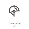 horse riding icon vector from sports collection. Thin line horse riding outline icon vector illustration. Linear symbol for use on