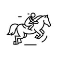 Horse riding line icon, concept sign, outline vector illustration, linear symbol. Royalty Free Stock Photo