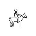 horse riding sign icon. Element of navigation sign icon. Thin line icon for website design and development, app development. Royalty Free Stock Photo