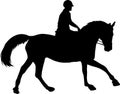 Horse riding silhouette Royalty Free Stock Photo