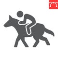 Horse riding sport glyph icon