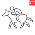 Horse riding sport line icon Royalty Free Stock Photo